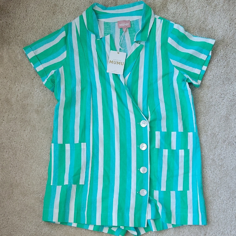 Show Me Your Mumu Striped Romper